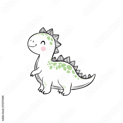 Funny  cute dinosaur mascot for kids design