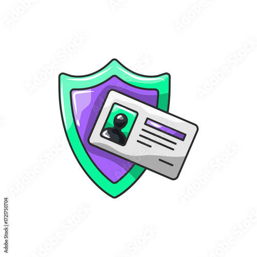 Security Seal Icon, Protected and Encrypted ID Outline Badge