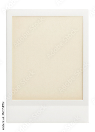 Vintage polaroid frame with an off-white center and white border.