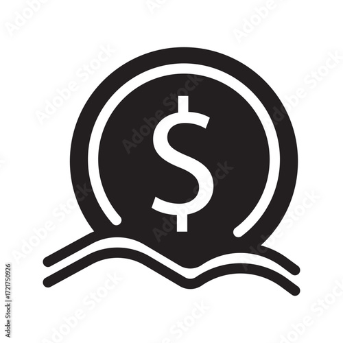 Dollar money coin icon. Flat illustration of dollar money coin vector icon for web design. Money icon. Dollar icon.