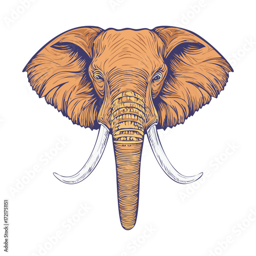 Traditional elephant head holiday icon flat design vector illustration