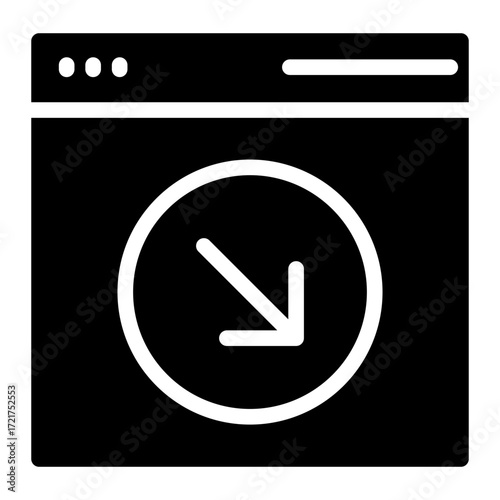 Landing page icon glyph style vector illustration