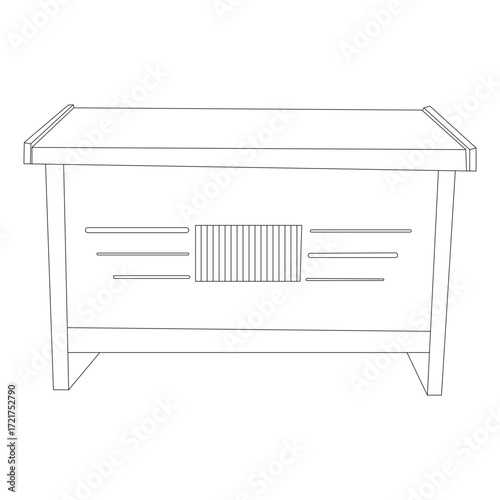 Simple Outline of a Wooden Outdoor Storage Shed