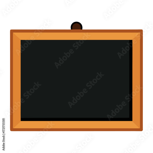 Blank black  chalkboard with wooden frame vector on white background.