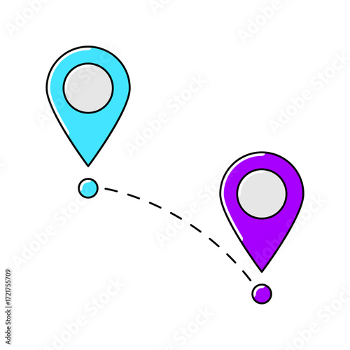 Destination marker icon. Travel illustration and tourism item.