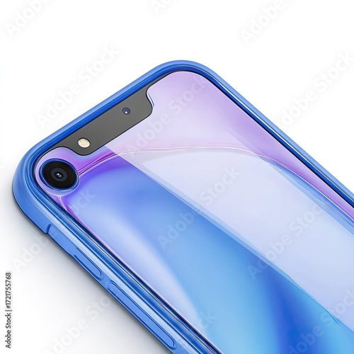 Blue phone case,  reflective, gradient