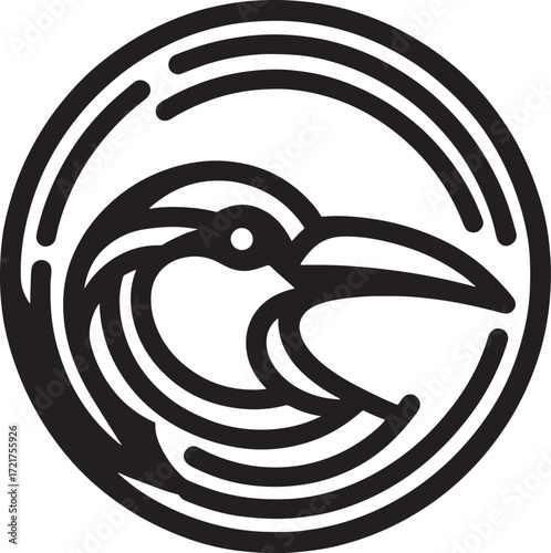 Crow logo icon vector design template. Bird symbol for your business