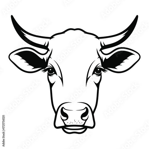 Cow Head Silhouette Outline