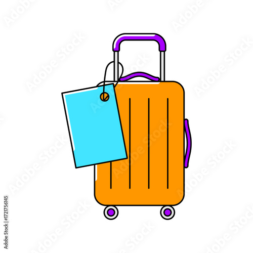Suitcase icon. Travel illustration and tourism item.