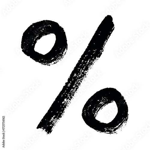 Hand drawn percentage symbol clipart Percent doodle Discount voucher sign Income tax Single element for design