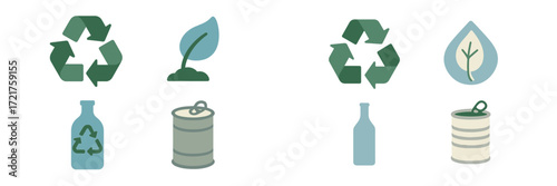 Recycling symbols representing sustainable practices in environmental conservation for waste management