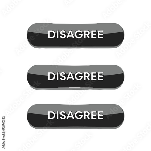 disagree vector web button. Web button with action of disagree. UI button concept. Vector illustration