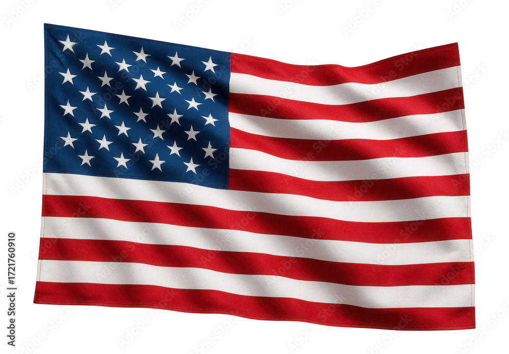 Fototapeta premium Close-up of the USA flag with stars and stripes.