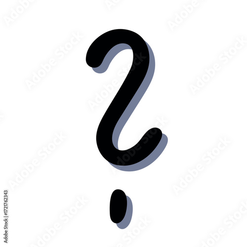 Hand drawn question mark clipart Single element for design