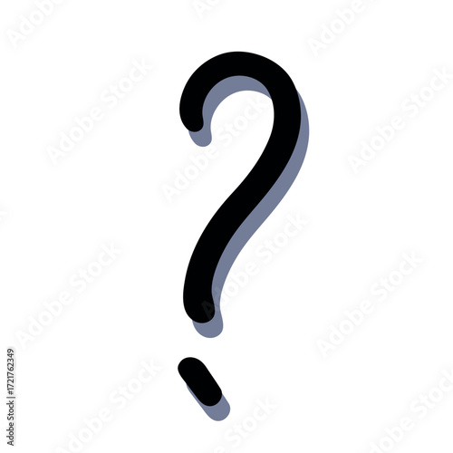 Hand drawn question mark clipart Single element for design