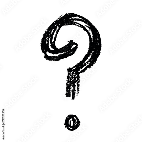 Hand drawn question mark clipart Single element for design