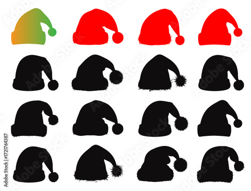 Find santa hats christmas holiday celebration festive season vector art