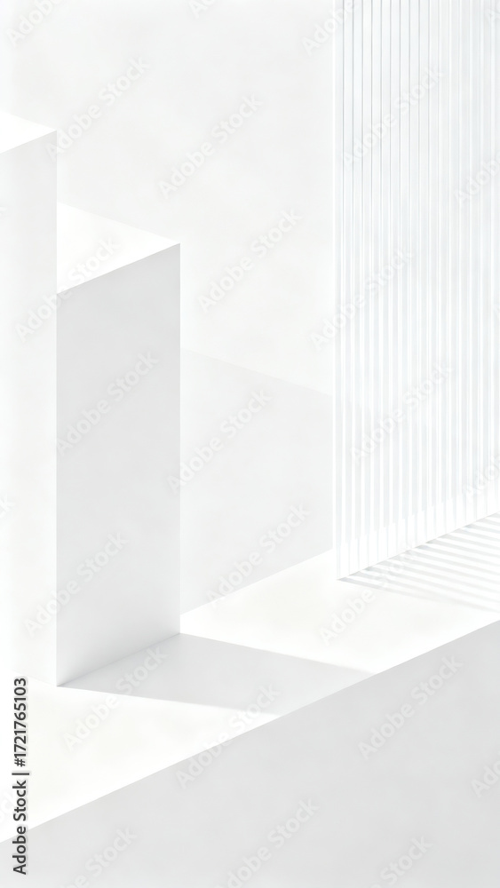Fototapeta premium White geometric space shadow