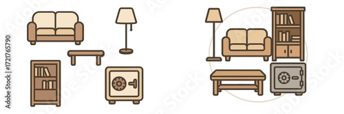 Different styles of living room furniture and accessories for modern home decor