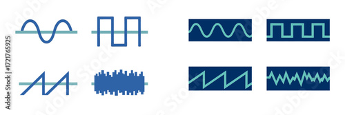 Visual representation of different waveforms showcasing their unique characteristics and forms in a scientific context