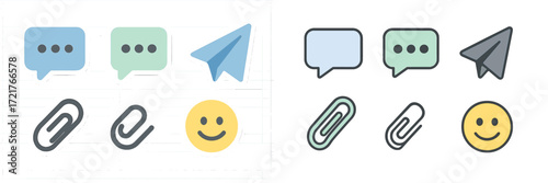 Collection of colorful icons representing messaging and communication tools often used in digital platforms