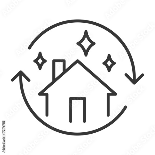 housing renovation icon, house reconstruction, vector illustration eps 10