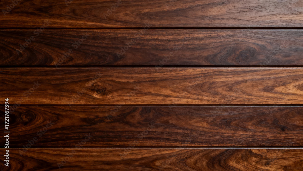 Naklejka premium Close-up of Dark Brown Wooden Texture with Natural Grain Patterns
