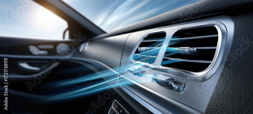 The modern car air conditioning system enhancing driving comfort.