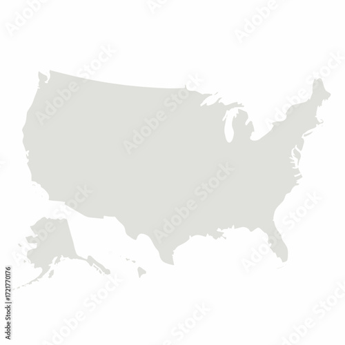 United States map silhouette on neutral background  