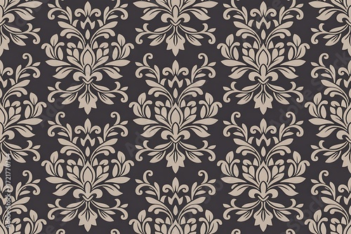 Elegant damask pattern creates a timeless, luxurious backdrop for sophisticated designs and decor