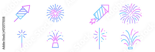 Colorful fireworks display lighting up the night sky during a festive celebration