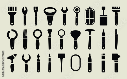 Vector art of collection of various tools and equipment, representing a diverse range of professions and tasks, showcasing the importance of craftsmanship and skill