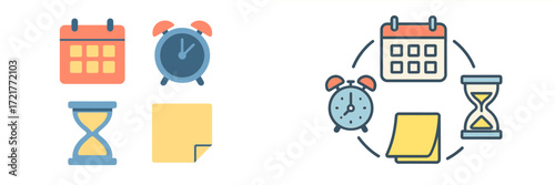Visual representation of time management tools and techniques for better organization and productivity