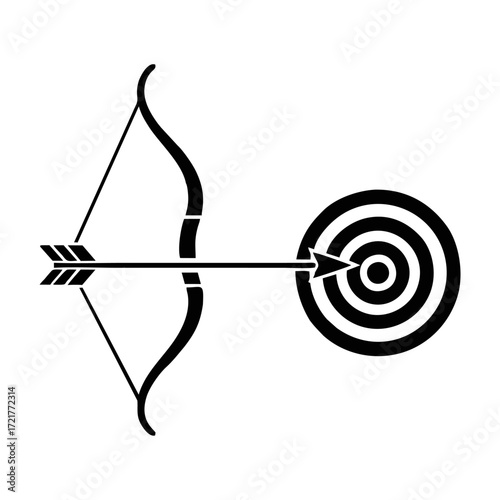 Archer aiming arrow at the bullseye of a target, symbolizing focus, precision, and achieving goals