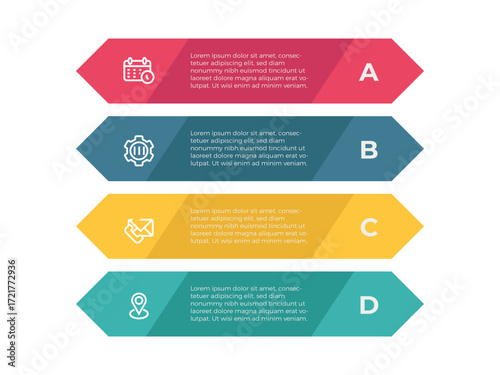 4 steps Infographic Element, Vector art and illustration.
