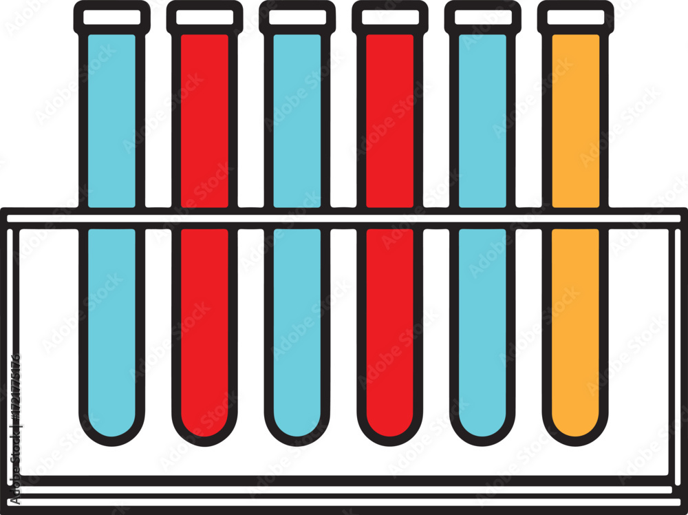 Obraz premium Test Tube Rack Color Vector Design