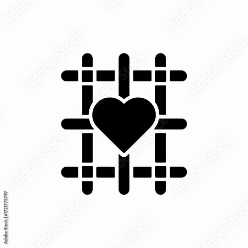 Heart in a cage symbol representing love locked up or freedom from emotional restraint expressing complex feelings and metaphorical significance