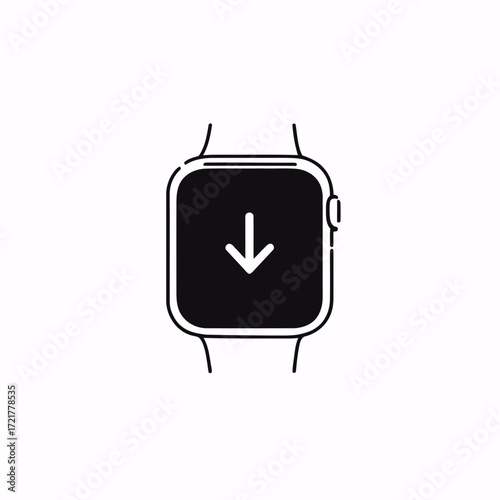 Black icon of an alarm clock on a white background symbolizing business and travel time