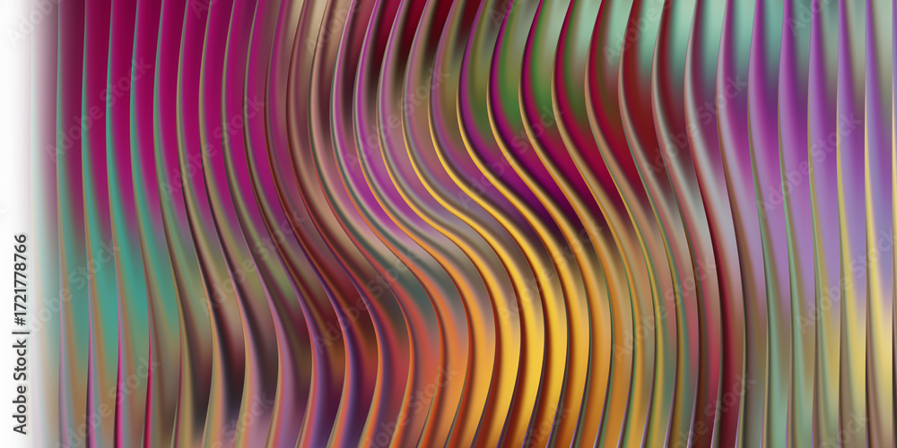 Fototapeta premium Abstract colorful background with vertical wavy lines and blurred effect
