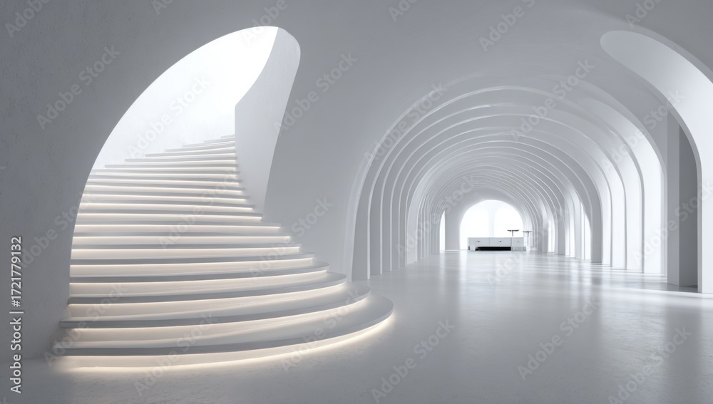 Obraz premium Modern, minimalist architectural hallway