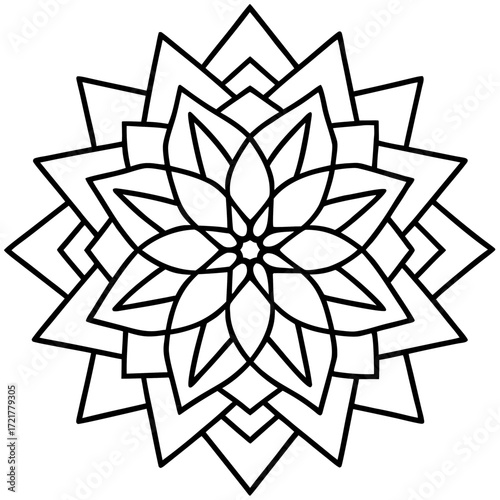 Sacred Geometry Islamic Mandala Line Art