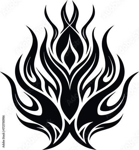 Abstract dark grayscale textured geometric shapes forming a complex pattern isolated on transparent background