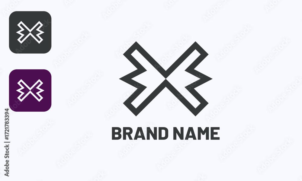 Obraz premium Modern Ambigram ME Logo Unique Simple Design