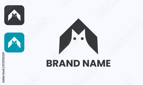 Haunted House Letter M Logo Unique Minimalist Modern Design