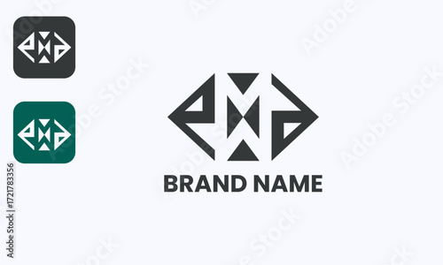 Modern Ambigram EMA Logo with Negative Space M Unique Simple Design