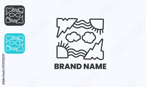Sun and Clouds Landscape Design for T-shirt Printing Apparel and More