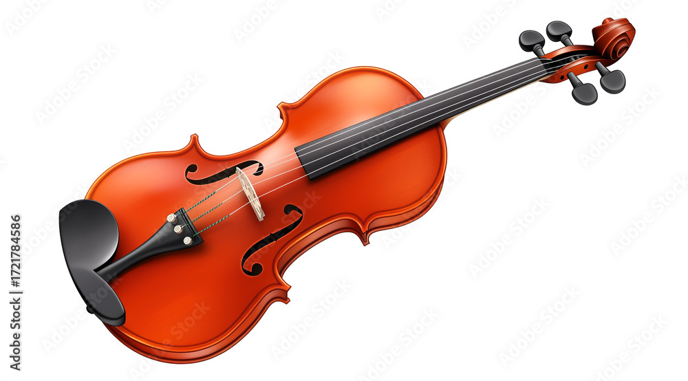 Fototapeta premium Acoustic violin isolated on transparent background