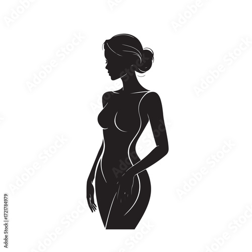 Woman Line Art and Silhouette