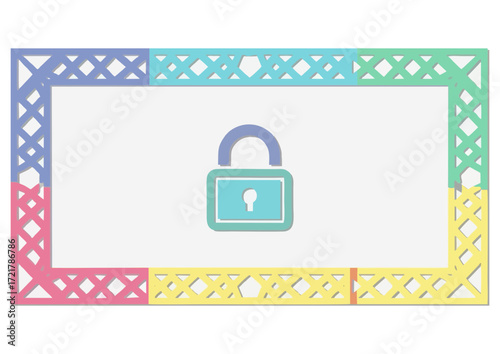 Black silhouette of a padlock on white background for security and protection concept