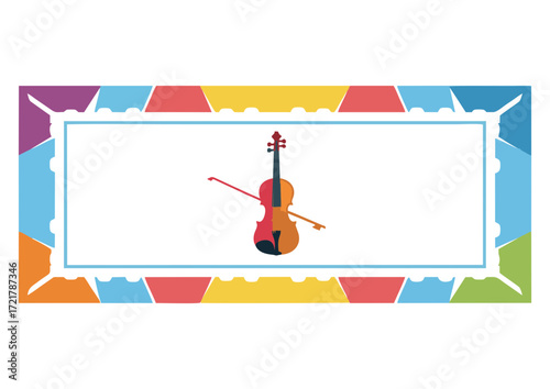 Black silhouette of an acoustic guitar on white background for music and creativity concept